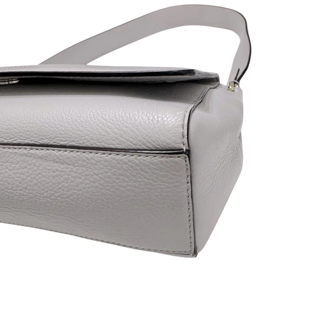 Kate Spade Adair Atwood Place Stone ice Grey Shoulder Bag Leather Gold Hardware‎